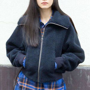 Unisex Uniqlo U Teddy Fleece Bomber Jacket